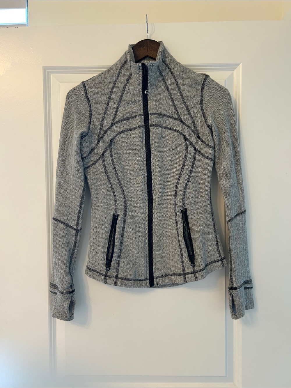 lululemon athletica Gray Zip-Up Jacket with Black Trim